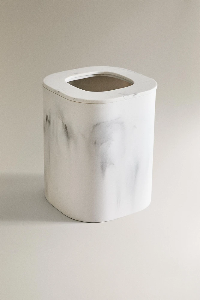 MARBLE-EFFECT BATHROOM TRASH CAN