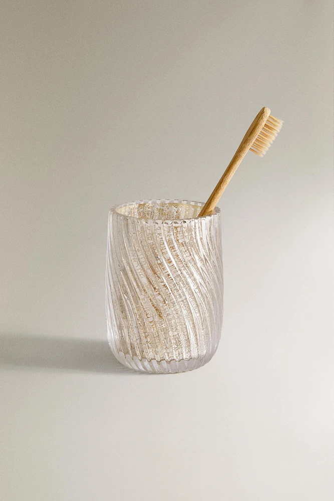 MERCURIZED GLASS TOOTHBRUSH HOLDER