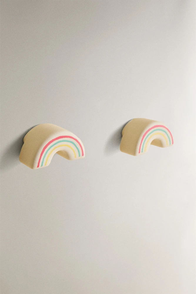 LOT BOUTONS DE PORTE ENFANTS ARC-EN-CIEL (LOT DE 2)