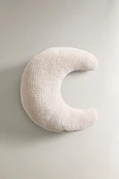 CHILDREN’S FAUX FUR MUSLIN MOON THROW PILLOW