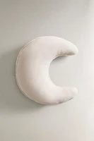 CHILDREN’S FAUX FUR MUSLIN MOON THROW PILLOW