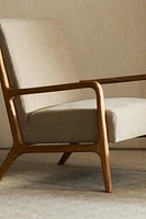 ASH WOOD LINEN ARMCHAIR