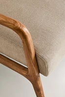 ASH WOOD LINEN ARMCHAIR