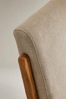 ASH WOOD LINEN ARMCHAIR