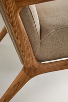 ASH WOOD LINEN ARMCHAIR