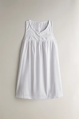 EMBROIDERED COTTON NIGHTGOWN