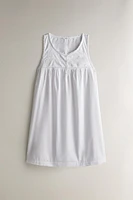 EMBROIDERED COTTON NIGHTGOWN