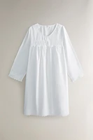 CHEMISE DE NUIT COTON DÉTAILS BRODÉS