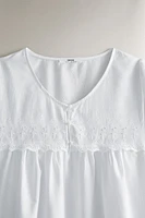 CHEMISE DE NUIT COTON DÉTAILS BRODÉS