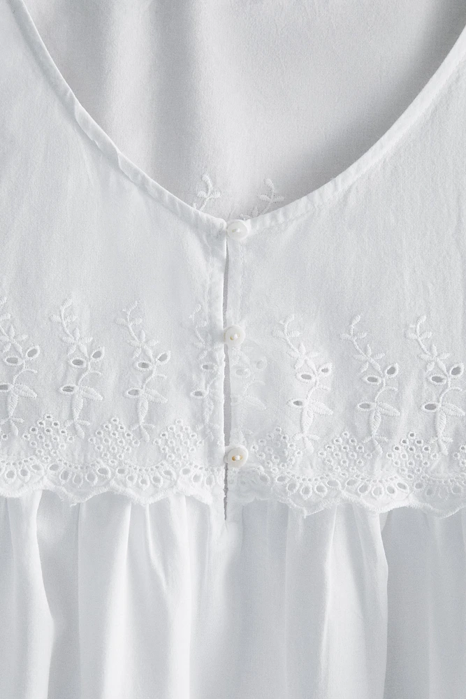 CHEMISE DE NUIT COTON DÉTAILS BRODÉS