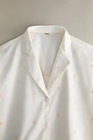 COTTON SHIRT WITH FLORAL EMBROIDERY