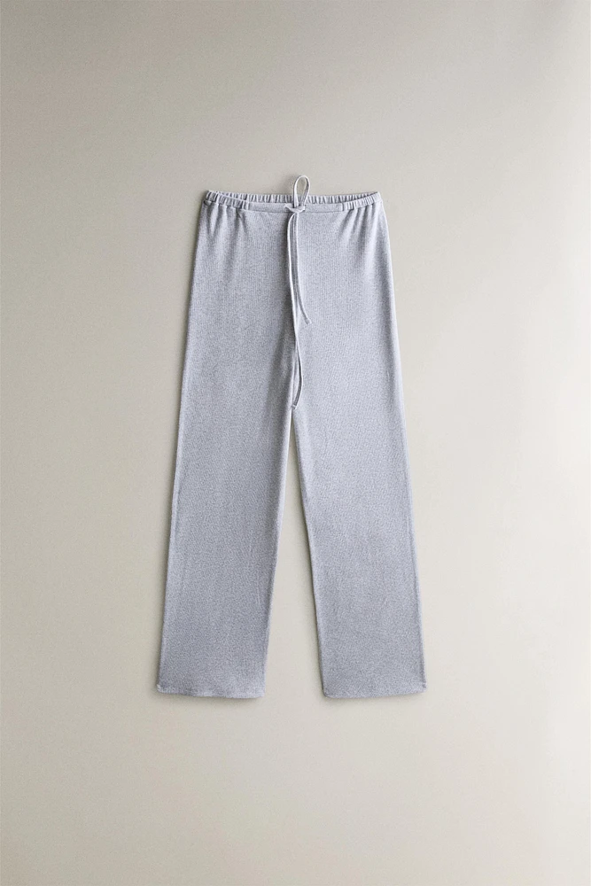 RIBBED COTTON PANTS