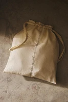 LINEN BAG WITH TOPSTITCHING