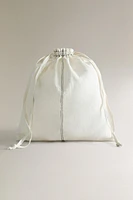 LINEN BAG WITH TOPSTITCHING