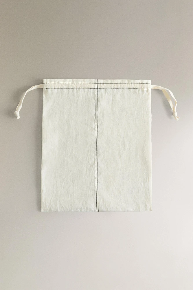 LINEN BAG WITH TOPSTITCHING