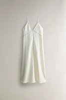 LINEN NIGHTGOWN WITH TOPSTITCHING