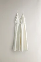 LINEN NIGHTGOWN WITH TOPSTITCHING