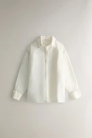 LINEN SHIRT WITH TOPSTITCHING