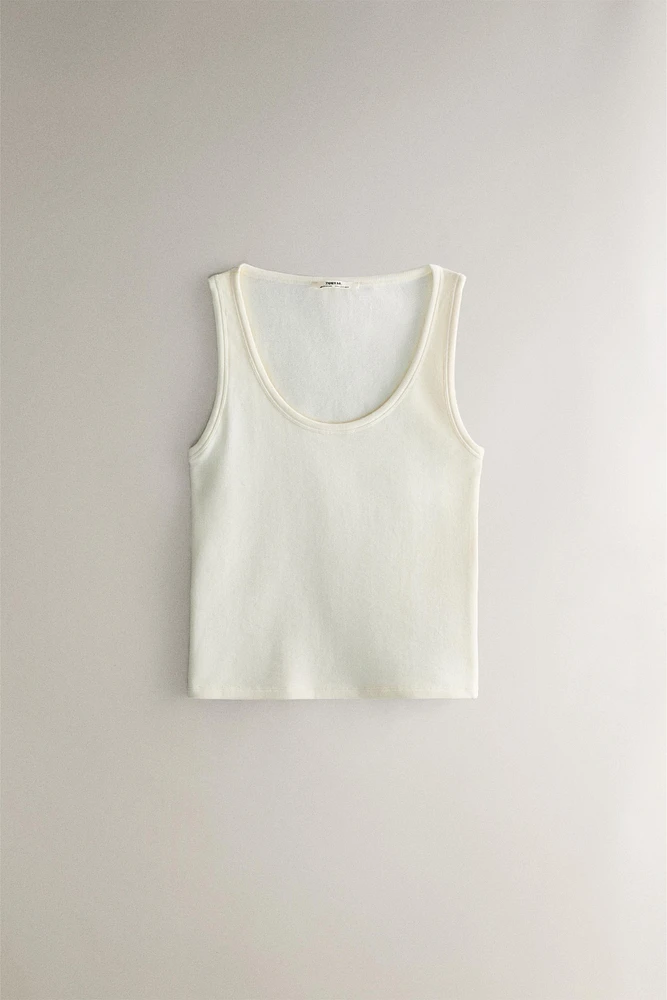 SLEEVELESS COTTON T-SHIRT