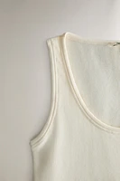 SLEEVELESS COTTON T-SHIRT