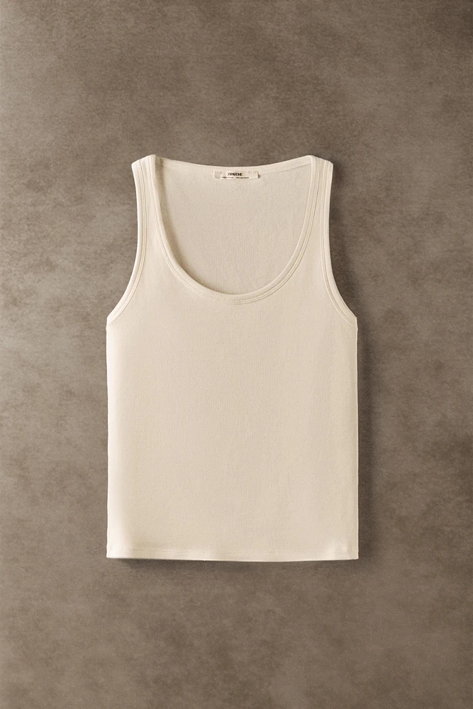 SLEEVELESS COTTON T-SHIRT