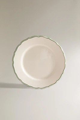 DINNER PLATE WITH GREEN RIM