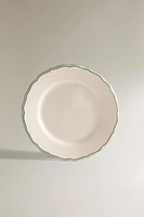 DINNER PLATE WITH GREEN RIM