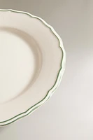 DINNER PLATE WITH GREEN RIM