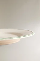 DINNER PLATE WITH GREEN RIM