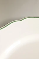 DINNER PLATE WITH GREEN RIM