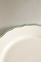 DESSERT PLATE WITH A GREEN RIM