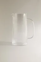 BOROSILICATE GLASS PITCHER WITH LINE DESIGN