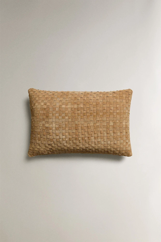 LEATHER THROW PILLOW COVER