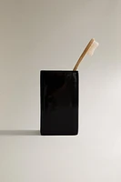 SHINY EARTHENWARE TOOTHBRUSH HOLDER