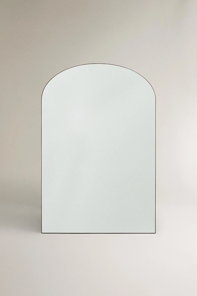 BLACK METAL WALL MIRROR