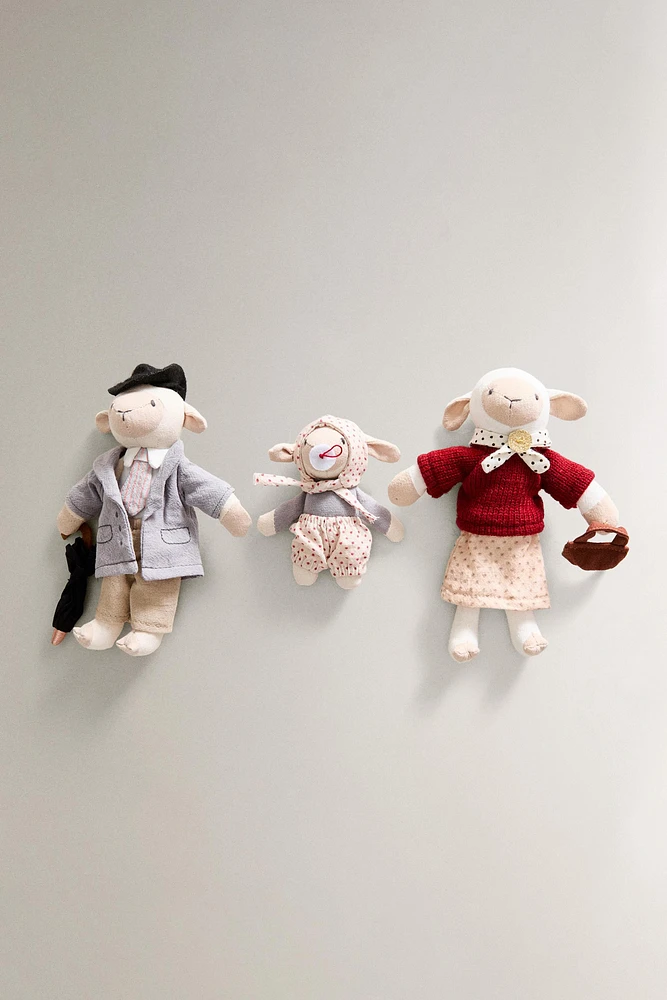 LOT DE 3 PELUCHES POUR ENFANT FAMILLE MOUTONS