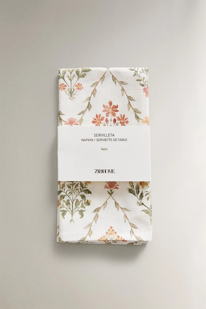 FLORAL COTTON NAPKINS (SET OF 2)