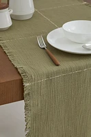 CONTRAST STRIPE COTTON TABLE RUNNER