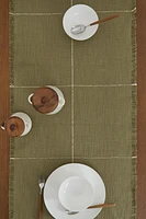 CONTRAST STRIPE COTTON TABLE RUNNER