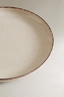 PORCELAIN DESSERT PLATE WITH ANTIQUE FINISH RIM