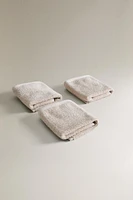 SET OF RICE STITCH COTTON HAND TOWELS (SET 3)