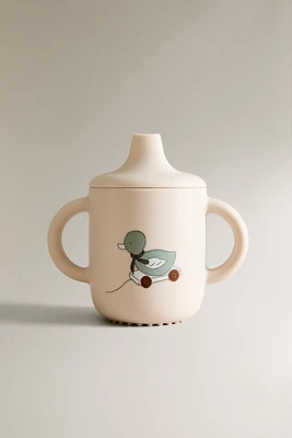 VERRE APPRENTISSAGE ENFANT SILICONE CANARD
