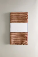 SET OF STRIPED COTTON NAPKINS WITH FRINGING (SET OF 2)