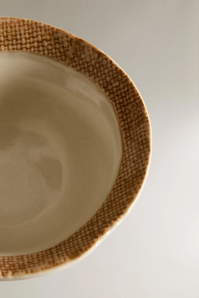 CHECK CERAMIC BOWL WITH EDGE