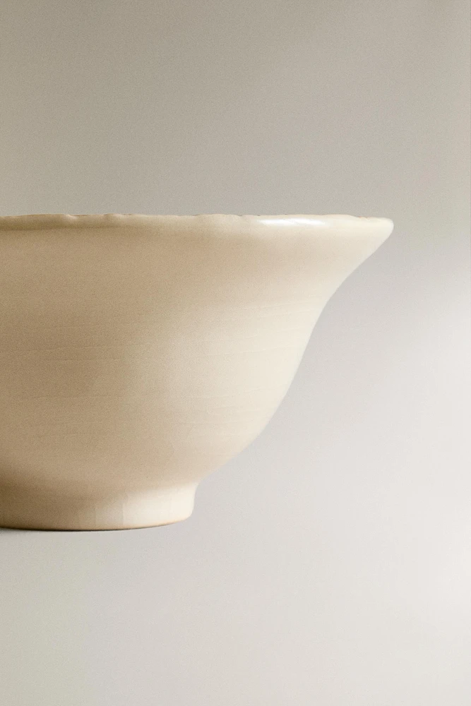 CHECK CERAMIC BOWL WITH EDGE