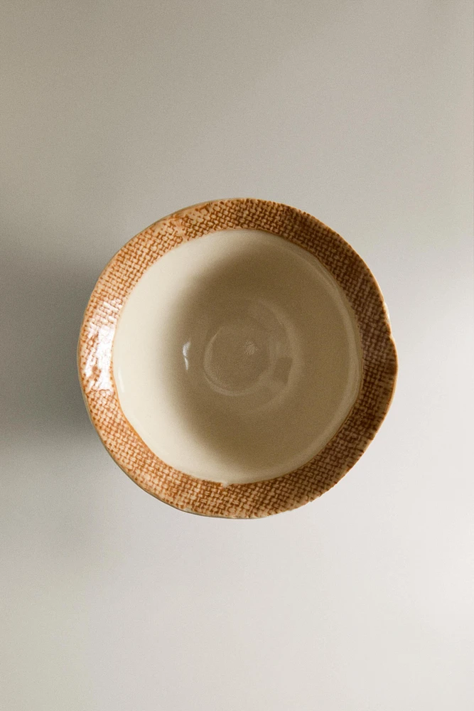 CHECK CERAMIC BOWL WITH EDGE