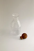 HAMMERED BOROSILICATE GLASS BOTTLE WITH WOODEN LID