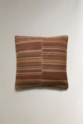 HOUSSE DE COUSSIN COTON RAYURES MULTICOLORES