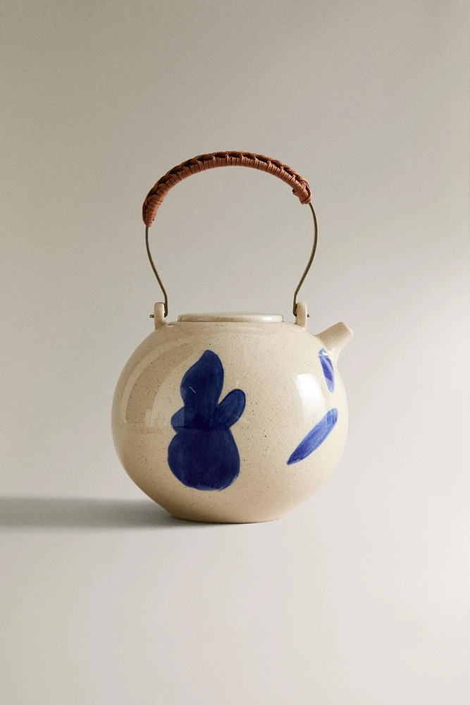 THÉIÈRE CÉRAMIQUE MOTIFS PEINTS