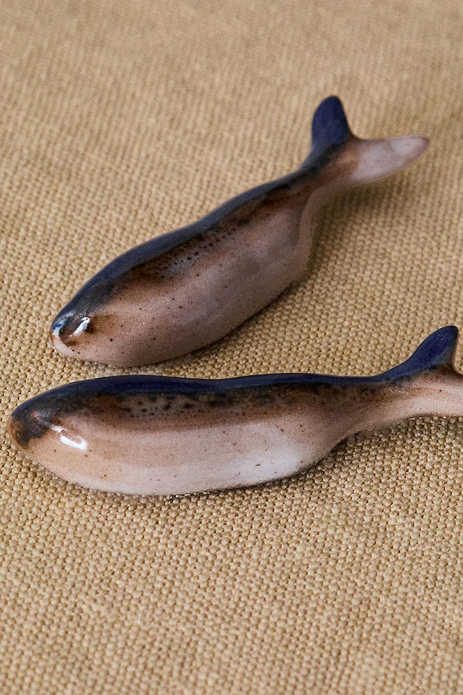 LOT PORTE-PIQUES CÉRAMIQUE POISSON (LOT DE 2